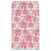 Rotes ethnisches Elefant-Muster Kleine Geschenktüte (Rückseite)