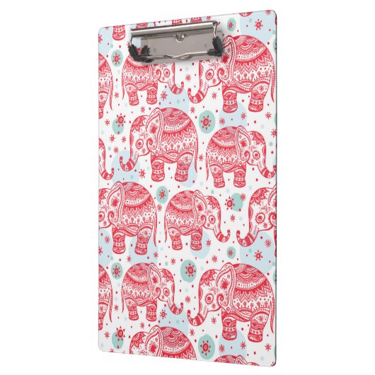Rotes ethnisches Elefant-Muster Klemmbrett (Links)