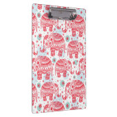 Rotes ethnisches Elefant-Muster Klemmbrett (Rechts)