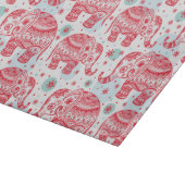 Rotes ethnisches Elefant-Muster Schneidebrett (Ecke)