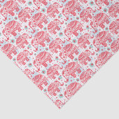 Rotes ethnisches Elefant-Muster Seidenpapier (Ausschnitt)