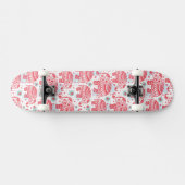 Rotes ethnisches Elefant-Muster Skateboard (Horizontal)