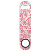 Rotes ethnisches Elefant-Muster Speedflaschenöffner (Vorderseite)