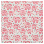 Rotes ethnisches Elefant-Muster Stoff (Muster)