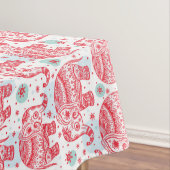 Rotes ethnisches Elefant-Muster Tischdecke (Beispiel)