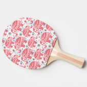 Rotes ethnisches Elefant-Muster Tischtennis Schläger (Seitenansicht)