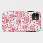 rotes ethnisches Elefantenmuster Case-Mate iPhone Hülle (Rückseite (Horizontal))