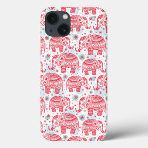 rotes ethnisches Elefantenmuster Case-Mate iPhone Hülle