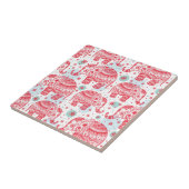 Rotes ethnisches Elefantenmuster Fliese (Seite)