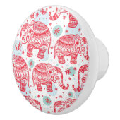 rotes ethnisches Elefantenmuster Keramikknauf (Rechts)