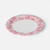 rotes ethnisches Elefantenmuster Pappteller (Schrägansicht)