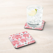 rotes ethnisches Elefantenmuster Untersetzer (Rechte Seite)