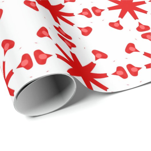 Rotes ethnisches Muster Geschenkpapier (Rolleneckpunkt)