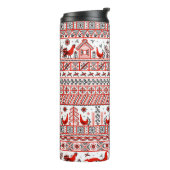 Rotes, ethnisches, nahtloses Stammesmuster Thermosbecher (Nach links gedreht)