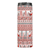 Rotes, ethnisches, nahtloses Stammesmuster Thermosbecher (Rückseite)