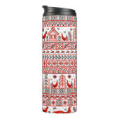 Rotes, ethnisches, nahtloses Stammesmuster Thermosbecher (Nach rechts gedreht)