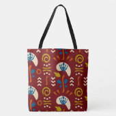 Rotes ethnisches Sommer-Boho-Blumenmuster Tasche (Vorderseite)
