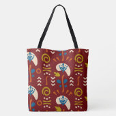 Rotes ethnisches Sommer-Boho-Blumenmuster Tasche (Rückseite)