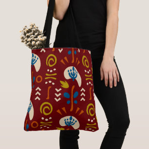 Rotes ethnisches Sommer-Boho-Blumenmuster Tasche
