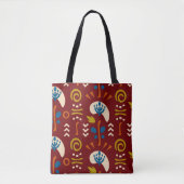 Rotes ethnisches Sommer-Boho-Blumenmuster Tasche (Vorderseite)