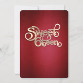 Rotes extravagantes, elegantes Streichlicht golden Einladung (Rückseite)