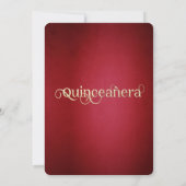 Rotes extravagantes Feuerwerk Goldspitzkleid Einladung (Rückseite)