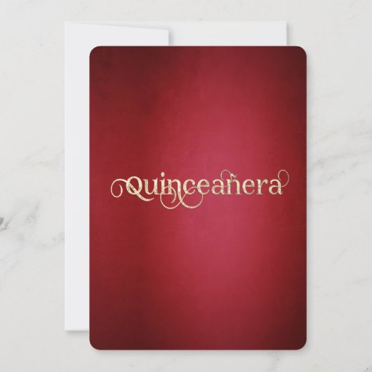 Rotes extravagantes Feuerwerk Goldspitzkleid Einladung (Rückseite)