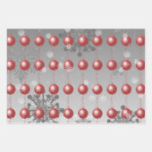 Rotes Extravagantes Weihnachtsschmuckpapier Geschenkpapier Set (Vorderseite 3)