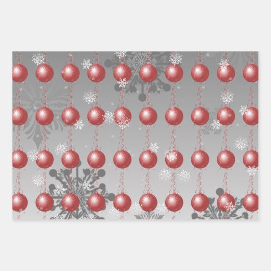 Rotes Extravagantes Weihnachtsschmuckpapier Geschenkpapier Set (Vorderseite 3)