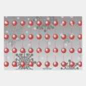 Rotes Extravagantes Weihnachtsschmuckpapier Geschenkpapier Set (Vorderseite)