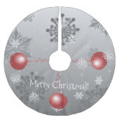 Rotes Extravagantes Weihnachtsschmuckstück Polyester Weihnachtsbaumdecke (Vorderseite)