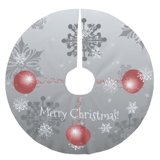 Rotes Extravagantes Weihnachtsschmuckstück Polyester Weihnachtsbaumdecke (Vorderseite)