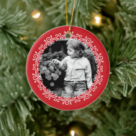 Rotes Extravagantes Wirbel Foto Keramik Ornament