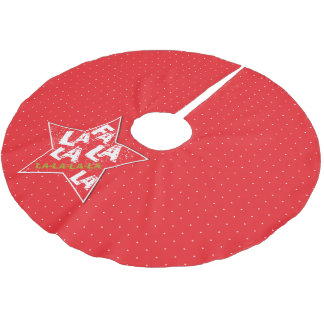 Rotes Fa-La-La-fabelhafter Polyester Weihnachtsbaumdecke