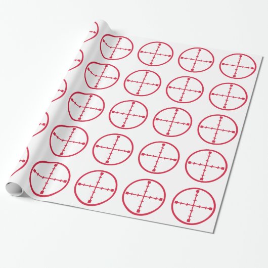 Rotes Fadenkreuzgewehr Geschenkpapier (Ungerollt)