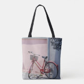 ROTES FAHRRAD AUF DER STRASSE TASCHE (Rückseite)