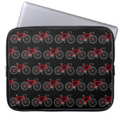 Rotes Fahrrad auf Schwarz Laptopschutzhülle (Vorderseite)