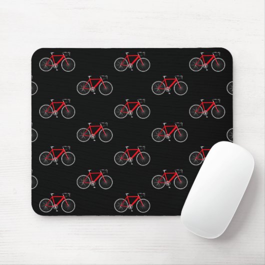 Rotes Fahrrad auf schwarz Mousepad (Mit Mouse)