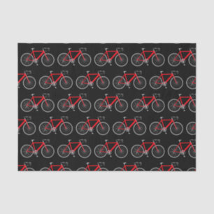 Rotes Fahrrad auf schwarzem Gewebe Seidenpapier