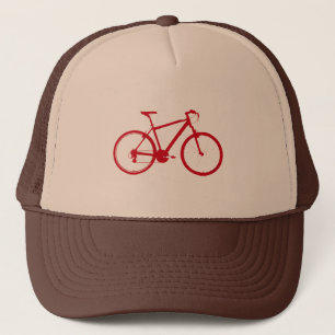 Rotes Fahrrad, Fahrrad Truckerkappe
