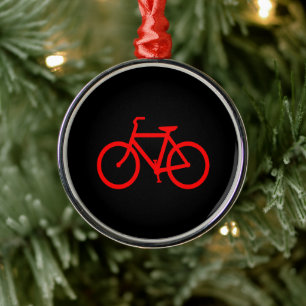 Rotes Fahrrad-Grafik Ornament Aus Metall
