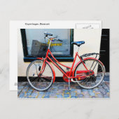 Rotes Fahrrad, Kopenhagen, Dänemark Postkarte (Vorne/Hinten)