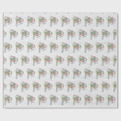 Rotes Fahrrad mit Blume-Korb Geschenkpapier (Flach)