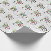 Rotes Fahrrad mit Blume-Korb Geschenkpapier (Ecke)