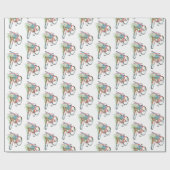 Rotes Fahrrad mit Blume-Korb Geschenkpapier (Flach)