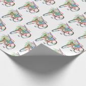 Rotes Fahrrad mit Blume-Korb Geschenkpapier (Ecke)