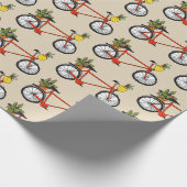 Rotes Fahrrad mit grüner Pflanze Geschenkpapier (Ecke)
