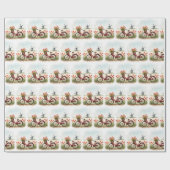 Rotes Fahrrad mit holländischen Tulips Geschenkpapier (Flach)