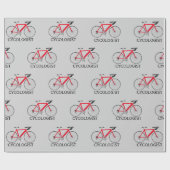 Rotes Fahrrad mit Text des Zykologen auf Grayr Geschenkpapier (Flach)