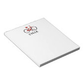 Rotes Fahrrad Notizblock (angewinkelt)